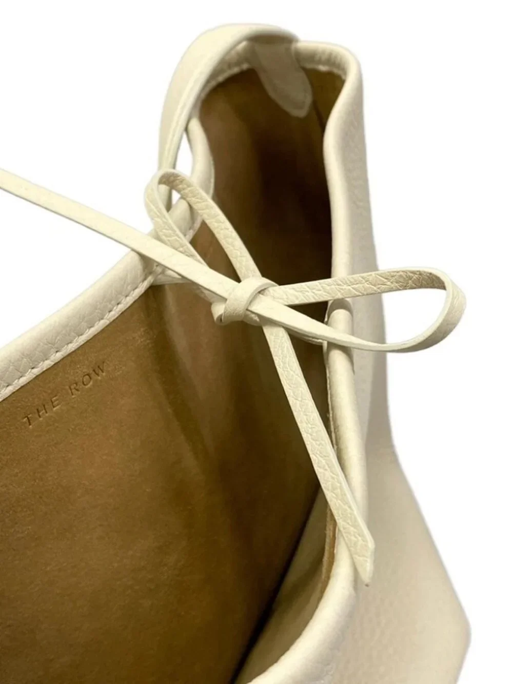 THE ROW Medium N/S Park Tote W1313 L129 Cream Grain Calfskin Leather Tote Bag